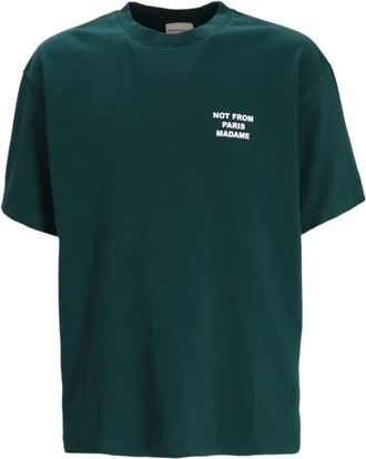 Dr&ocirc;le de Monsieur Groene Logo Print Katoenen T-shirt - Heren - T-shirts - Groen - S - Katoen - Tops