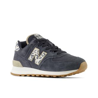 New Balance Sneaker NEW BALANCE WL574, Damen, Gr. 36,5, schwarz-weiss (anthrazit), Leder, Textil, Schuhe Sneaker