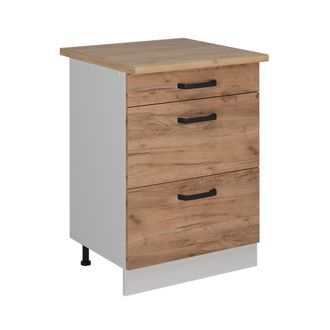 Vicco Mueble Bajo De Cocina R-line, Roble Dorado, 60 Cm Et Roble