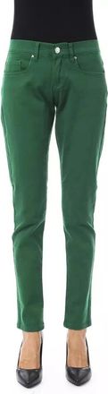 Byblos Slim Fit Broek - Dames - Slim Fit Jeans - Groen - W24 - Katoen - Jeans