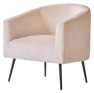 Nordlys Scandinavian Design Metal Leg Lounge Chair in Cream