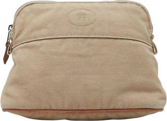 Herm&egrave;s Beige Canvas Pouch (Pre-Owned)