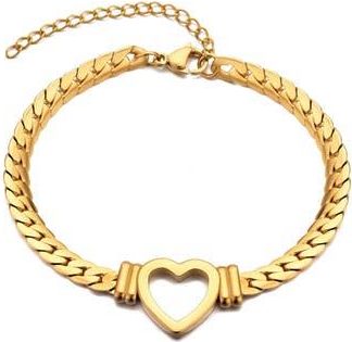 Adornia Heart Charm Curb Chain Bracelet in Gold at Nordstrom Rack