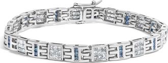 House of Brilliance 14K White Gold Princess 3.00 cttw Blue Diamond Link Bracelet at Nordstrom