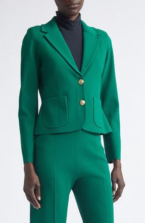 St. John Erin Santa Roma Milano Stitch Sport Jacket in Cypress at Nordstrom, Size Medium