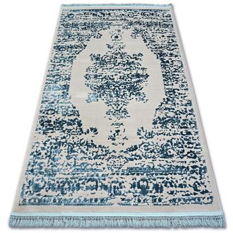 RugsX Rugsx - Alfombra Acr&iacute;lica Manyas 192aa Franjas Gris/azul Blue 80x300 Cm