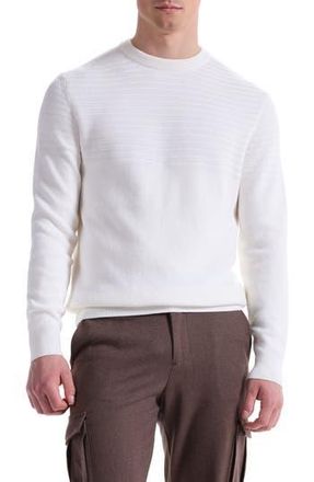 Bugatchi Mixed Stitch Cotton Crewneck Sweater in Chalk at Nordstrom Rack, Size Xx-Large