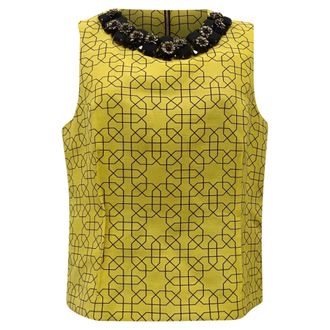 Marni Marni top met versieringen in gele wol