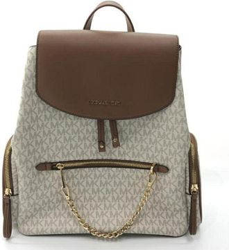 Michael Kors Brown White Backpack (Pre-Owned)