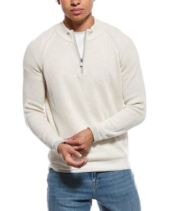 Raffi English Rib 1/4-Zip Mock Neck Sweater