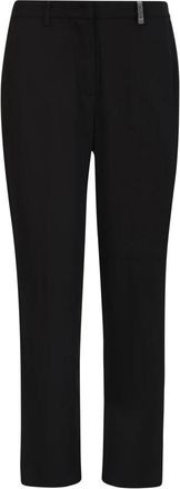 Fabiana Filippi Zwarte Slim-Fit Broek Hoge Hals - Dames - Slim Fit Broeken - Zwart - S - Broeken