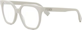 Fendi FE50087I057 Square Full Rim Eyeglasses - Bone