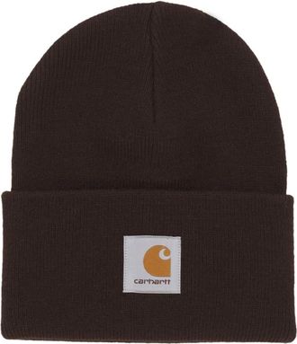 Carhartt Work in Progress Geribbelde Acryl Beanie Hoed Tabak - Heren - Hoeden - Bruin - ONE Size - Accessoires