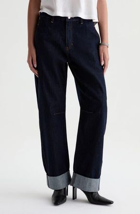 AG - Adriano Goldschmied Mercer Cuffed High Waist Barrel Jeans in Squaw Valley at Nordstrom, Size 31