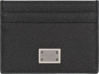 Dolce & Gabbana Mens Pebbled Calfskin Card Holder Black Wallets & Cardholders