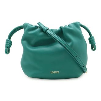 Loewe Green Leather Clutch Bag Pochette Pouch Shoulder Bag (Pre-Owned)