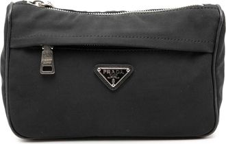Prada Pre-owned Womens Tessuto Zip Pouch - Black Nylon - One Size