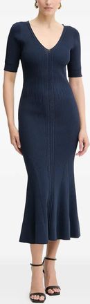 H&eacute;rve L&eacute;ger Aria V-neck midi dress - women - Recycled Yarn - S - Blue