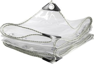 OEM 1 B&acirc;che Pvc Transparente 2x2m, &Eacute;paisseur 0.35mm, 360g/m&sup2;, Imperm&eacute;able Avec OEillets, Pour Toit De Terrasse Et Pergola
