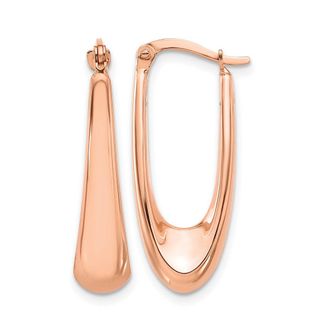 Diamond2Deal 14K Gold U- Shape Fanyc Hoop Earrings