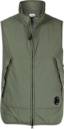 C.P. Company zip-up padded gilet - men - Polyester/Polyamide - 48 - Green