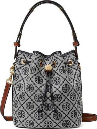 Tory Burch T Monogram Jacquard Bucket Bag in Tory Navy at Nordstrom