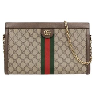 Gucci Pre-owned Cross Body Bags, female, Brown, Size: ONE SIZE Pre-owned Ophidia GG Medium Shoulder Bag