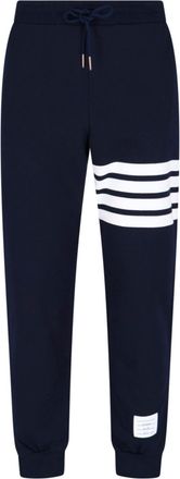 Thom Browne Casual Blue Cotton Pants with Elastic Waist