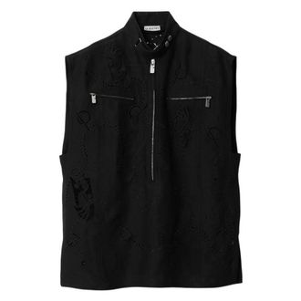 Burberry Broderie Anglaise Sleeveless Canvas Top, Brand Size 10 ( US Size 8 )