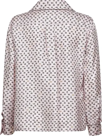 Max Mara Womens Pink Printed Silk Shirt