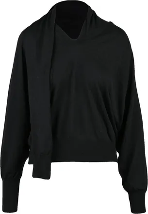 Jucca V-Neck Virgin Wool Sweater with Shawl Collar
