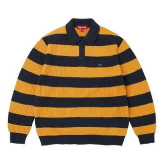 SUPREME FW26 Small Box Sweater Polo Navy Stripe SUP-FW26-069-NVY
