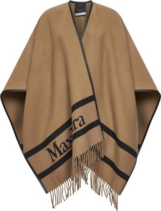 Max Mara Capes, female, Brown, Size: ONE SIZE Aris Wool Poncho