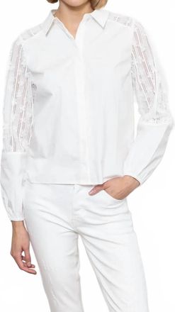 Zero Degrees Celsius Mix Woven 3D Lace Shirt In White