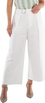Jil Sander Ladies Optic White Wide-Leg Culotte Pants, Brand Size 38 (US Size 6)
