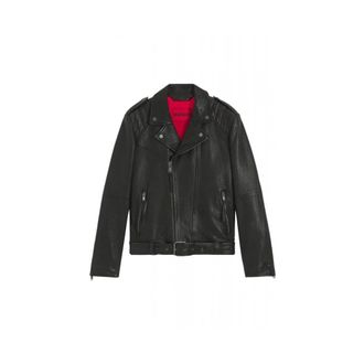 HUGO BOSS Lowis Jacket - Heren - Leren en Su&egrave;de Jassen - Zwart - XL - Leer - Jassen