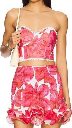 Charo Ruiz Ibiza Matis Bustier Top In White Blossom