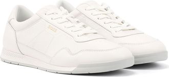 HUGO BOSS Titanium Leather Mens White Trainers - Size UK 7
