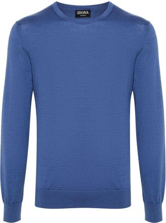 Ermenegildo Zegna mélange ribbed jumper - men - Cashmere/Silk - 50 - Blue