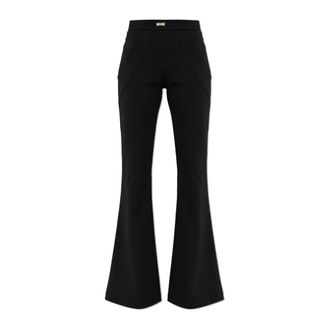 Versace Jeans Couture Wide Trousers, female, Black, Size: XL Flared Trousers