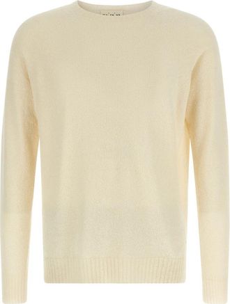 Maryya Spongy-effect Trui van Katoenmix - Heren - Ronde hals truien - Beige - 2XL - Katoen - Truien & Vesten