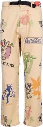 Pas de Mer Pantaloni Devils Lattuce con stampa - Marrone