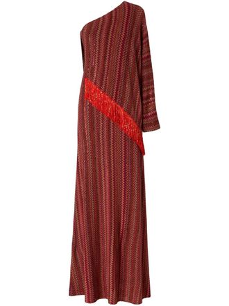 Missoni zigzag one-shoulder dress - Red