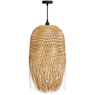 Rendez-Vous D&eacute;co L&aacute;mpara Colgante De Bamb&uacute; Natural Y Metal - Dorva