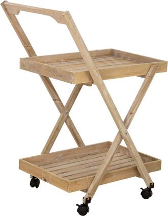 Wanderlust Deco Carro expositor de madera marr&oacute;n 118,5x17x51,5h cm