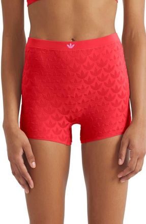 adidas Originals Microterrot Monogram High Waist Boyshorts in Better Scarlett at Nordstrom, Size Xx-Large