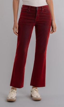 Kut from the Kloth Kelsey Fab Ab Raw Hem Ankle Flare Jeans in Red at Nordstrom, Size 14