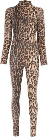 Atu Body Couture Tuta intera con stampa leopardata - Marrone