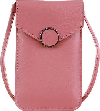 Generic Stylish Womens Vegan Leather Messenger Bag with Transparent Front and Secure Closure for Easy Phone (F, One Size)