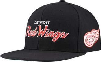 Mitchell & Ness Mens Mitchell & Ness Black Detroit Red Wings Core Team Script 2.0 Snapback Hat at Nordstrom